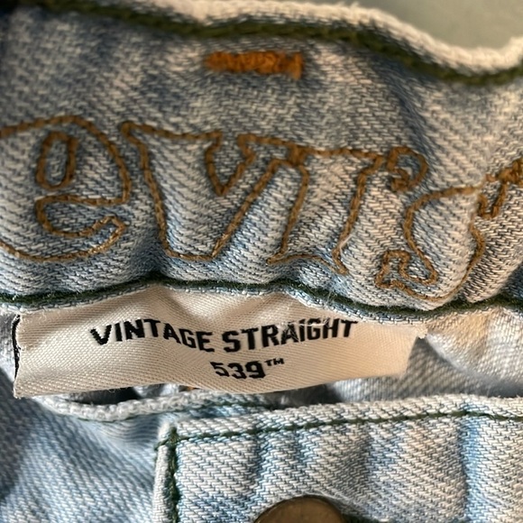 Levi’s Eco 539 Jeans Vintage Straight 36x30 Blue White Green Tab Denim Organic - Picture 12 of 16